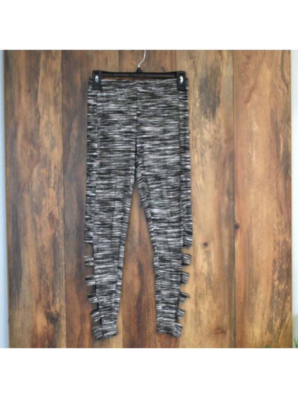 Eye Candy Women's Lightweight Black Gray White Leggings L